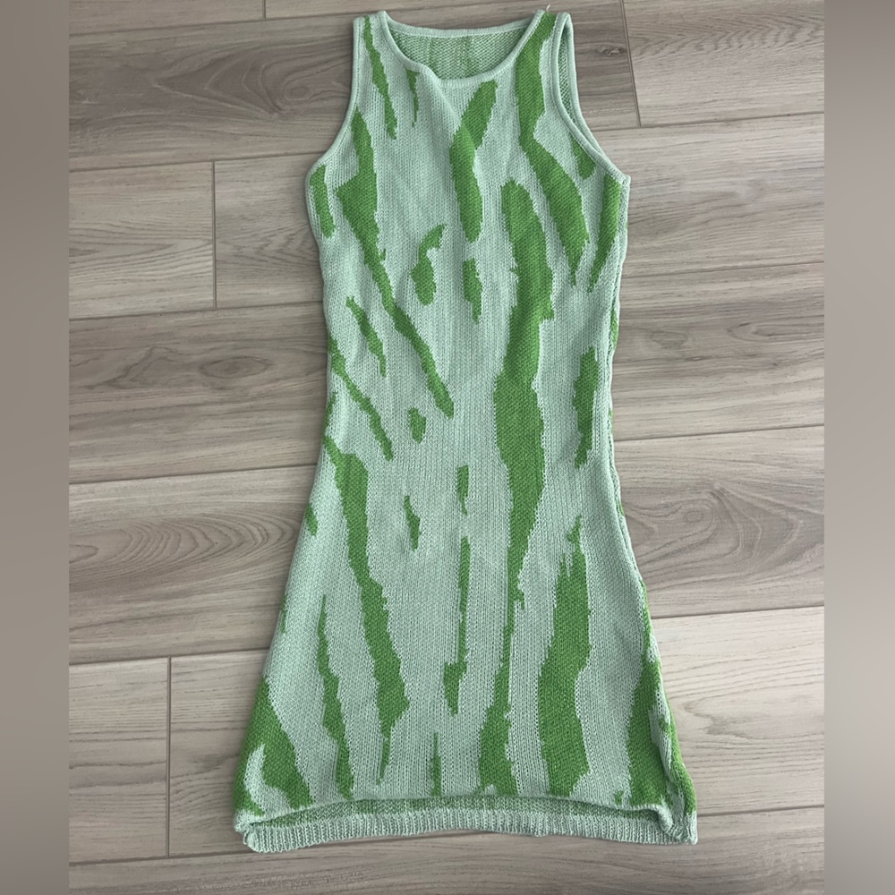 Green mini dress